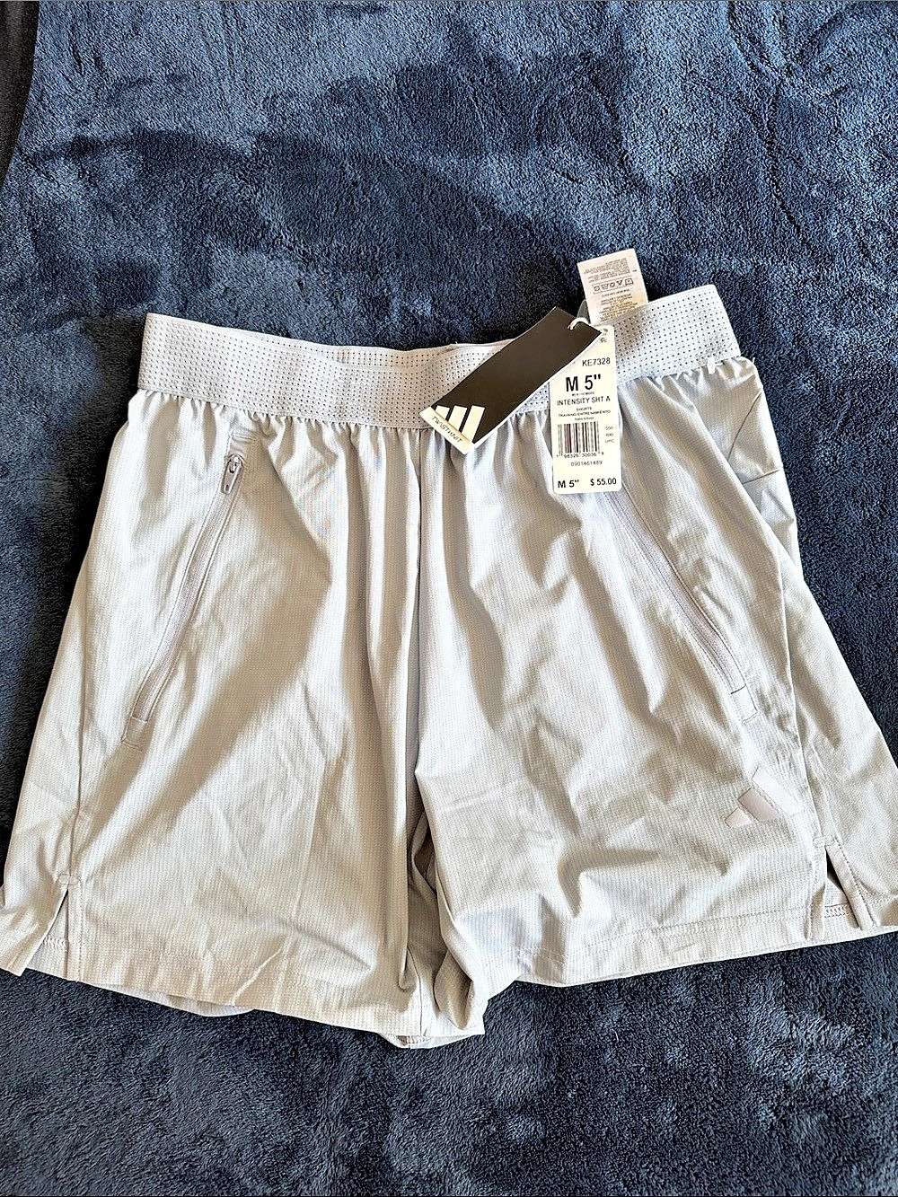 adidas Intensity Training Shorts 5" White Medium premium waistband n lightweight